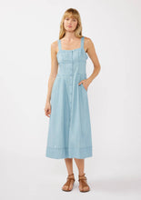 Load image into Gallery viewer, Square Neck Button Down Corset Midi Dress