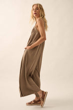 Load image into Gallery viewer, Taupe Knit Wide-Leg Cropped Jumpsuit