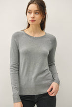 Load image into Gallery viewer, Grey Raglan Lightweight Knit Sweater