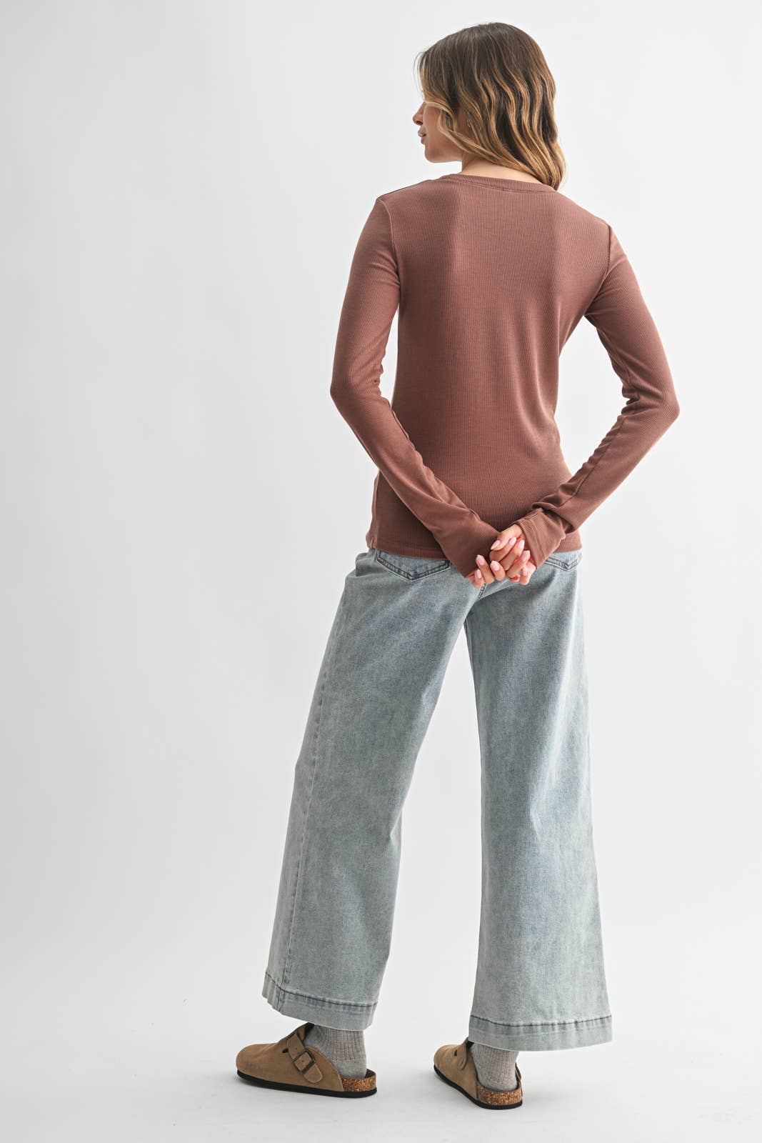 Red Round Neck Knit Top