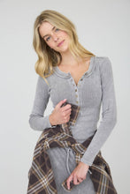 Load image into Gallery viewer, Washed Long Sleeve Henley Top