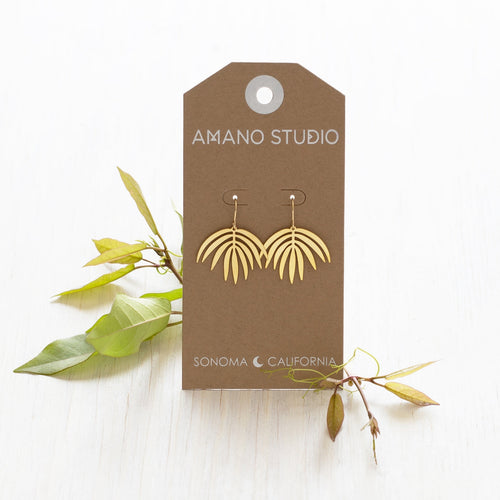 Palm Frond Earrings Amano Studio