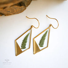 Load image into Gallery viewer, Hanging Fern Terrarium Earrings
