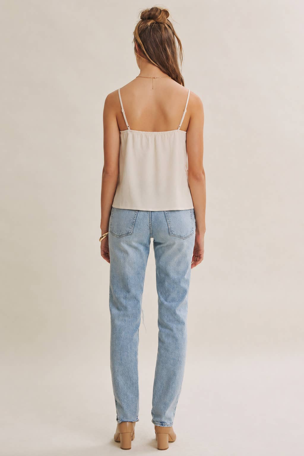 Luxury Linen Floral Applique Tank Top