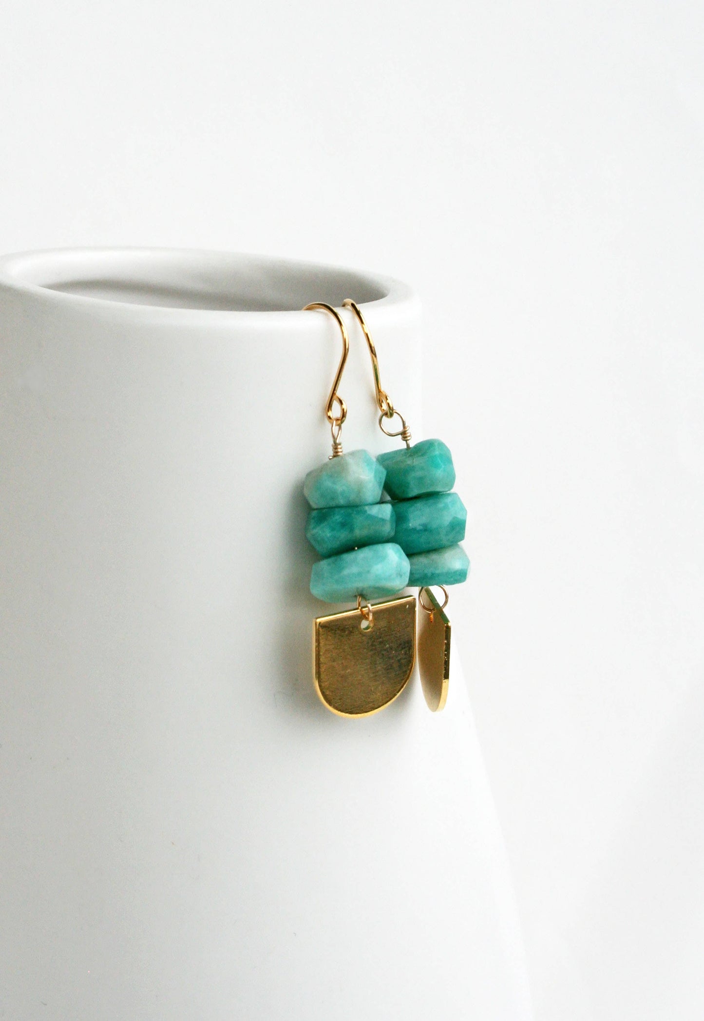 Amazonite Disc Earrings | Colorful Summer Earrings