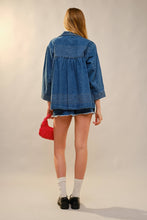Load image into Gallery viewer, Embroidery Detailed Over Sized Denim Jacket
