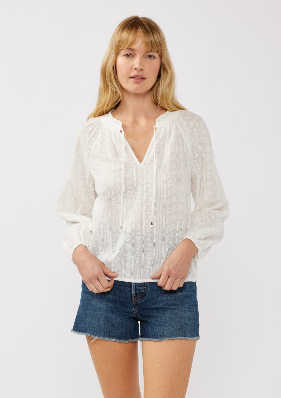 Floral Split Neck Blouse