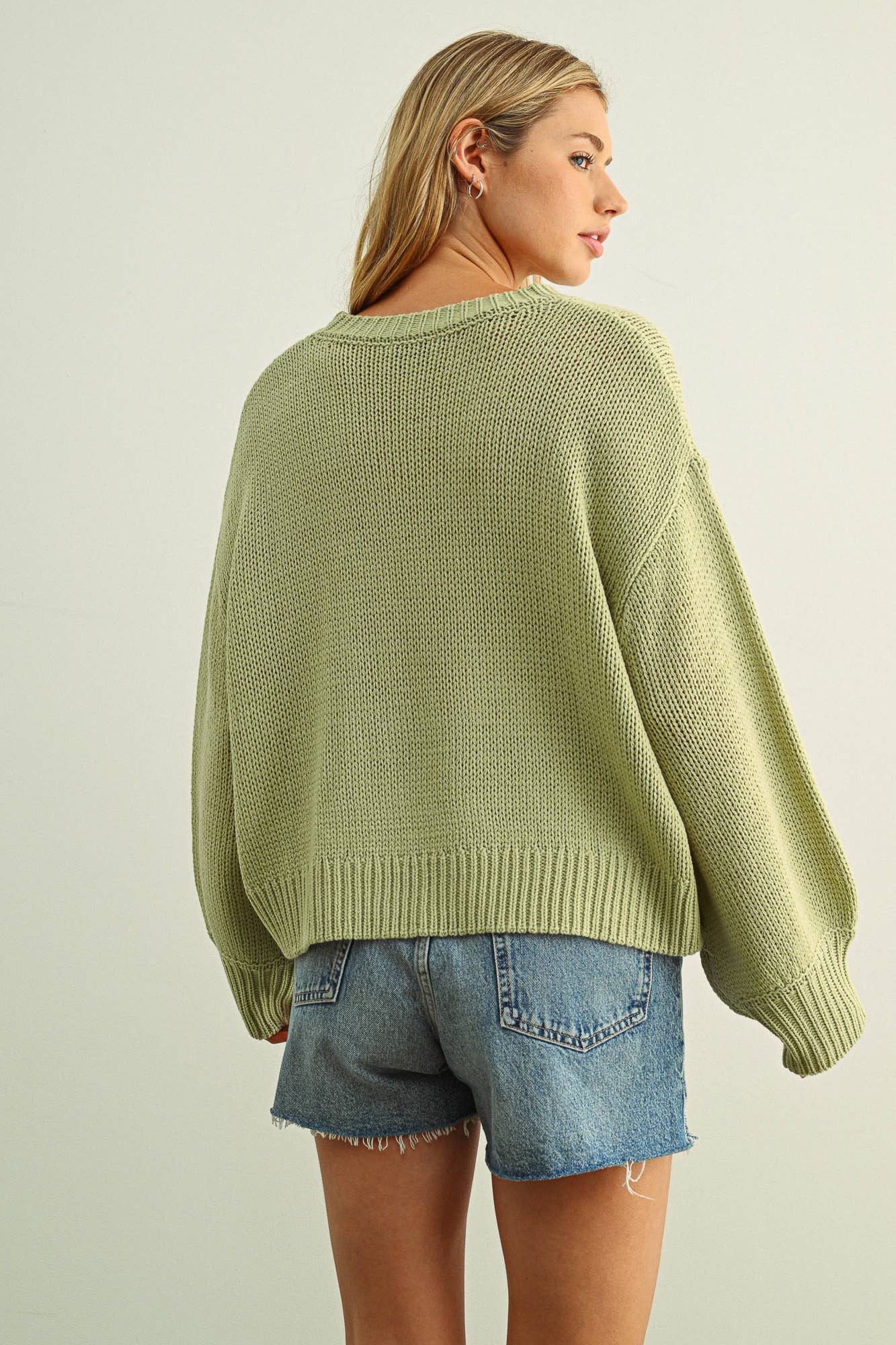 Balloon Sleeve Sweater Top