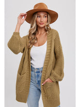 Load image into Gallery viewer, Olive Green Chunky Cable Cardigan
