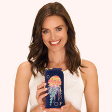 Load image into Gallery viewer, Jellyfish Embroidered Velvet Sunglass Pouch Powder Design
