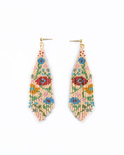 Load image into Gallery viewer, Beaded Handwoven Wildflower Fringe Earrings
