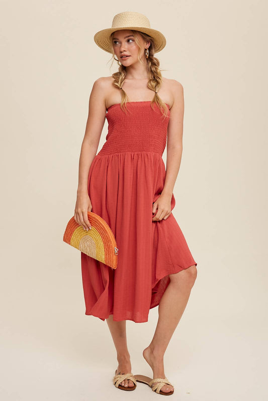 Convertible Shirred Maxi Skirt & Dress