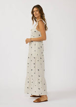 Load image into Gallery viewer, Embroidered Stripe Button Down Tiered Maxi Dress
