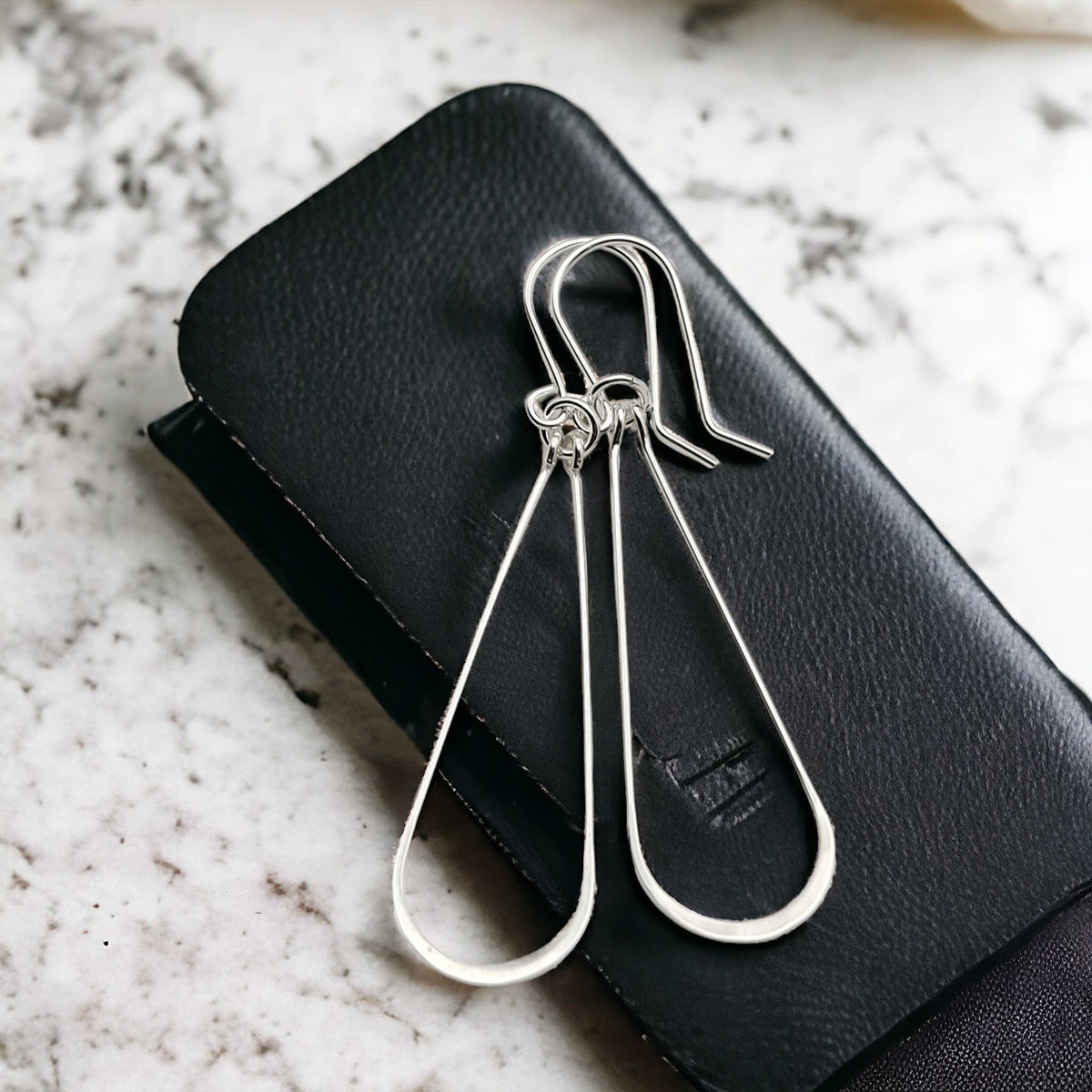 Sterling Silver Hoops - Hammered Earrings 