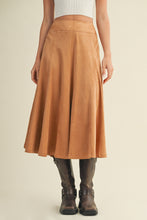 Load image into Gallery viewer, Toffee Suede Midi Skirt
