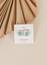 Load image into Gallery viewer, Gemstone Prong - Amazonite - Gold Earrings
