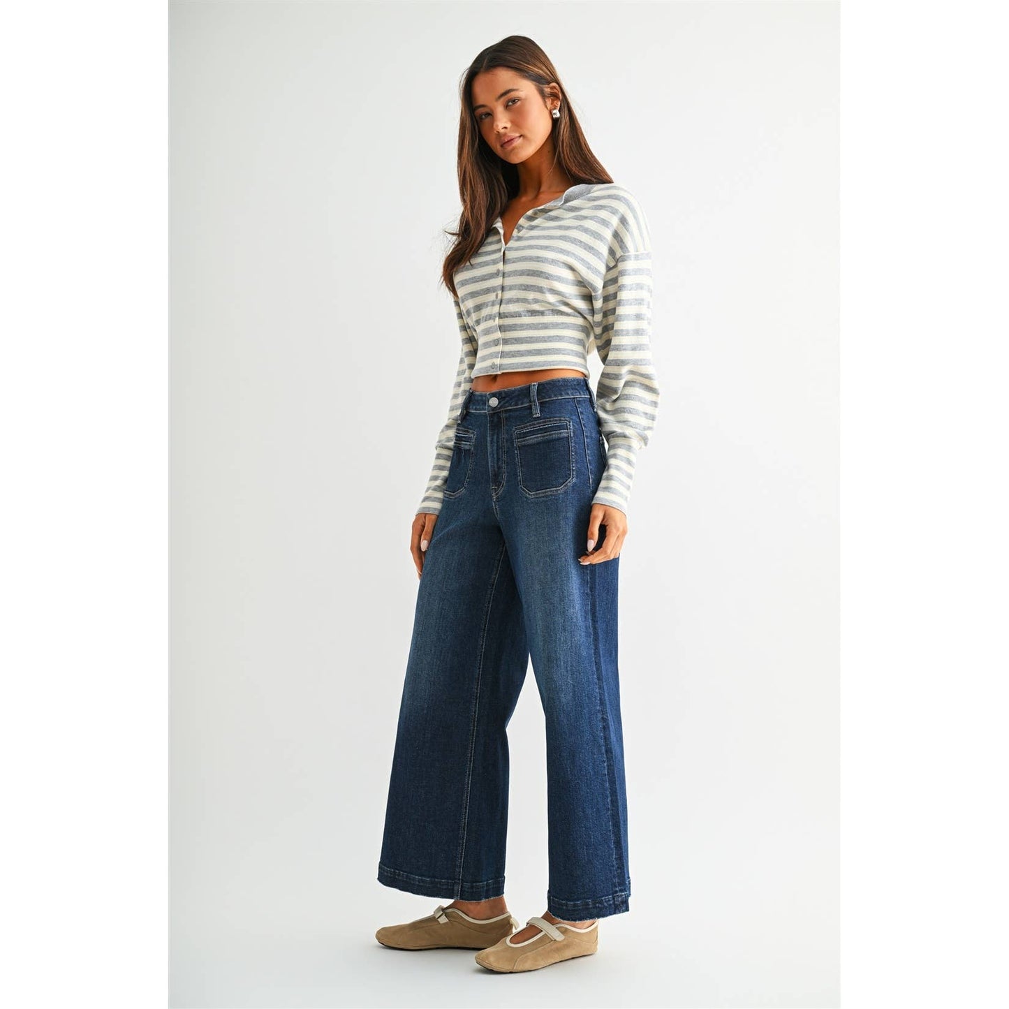 Mica High Rise Crop Patch Pocket Jean