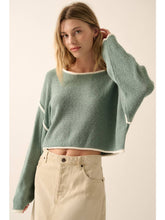 Load image into Gallery viewer, Boat Neck Cropped Sweater

