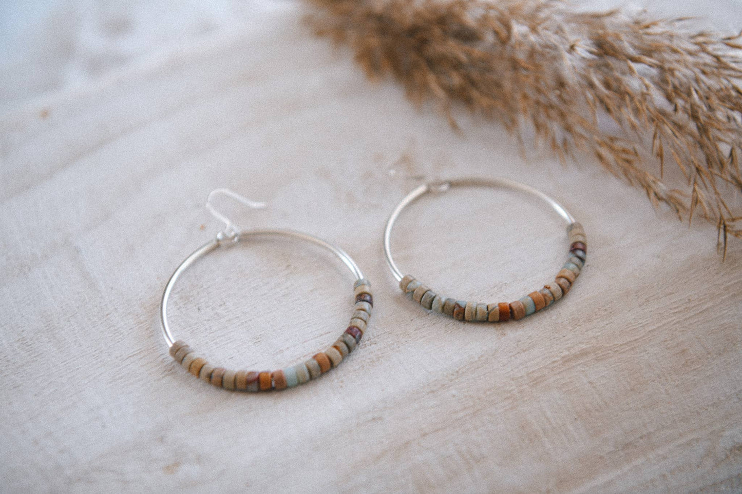 Far Out Sterling Silver and Gemstone Hoops 