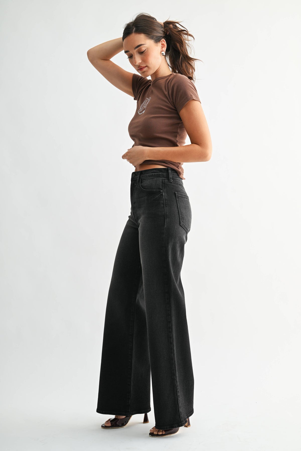 Full Length Palazzo Jean - Washed Black