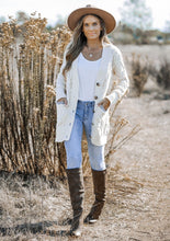 Load image into Gallery viewer, Oversized Cable Knit Button Up Cardigan
