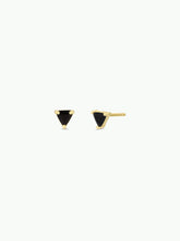 Load image into Gallery viewer, Mini Energy Gem - Black Tourmaline - Gold Earrings
