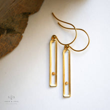Load image into Gallery viewer, Slim Bar Mustard Seed Earring
