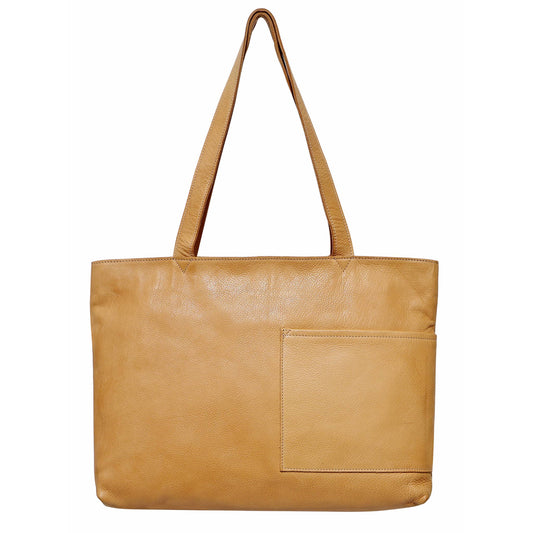 Noelle Handcrafted Leather Tote: Camel