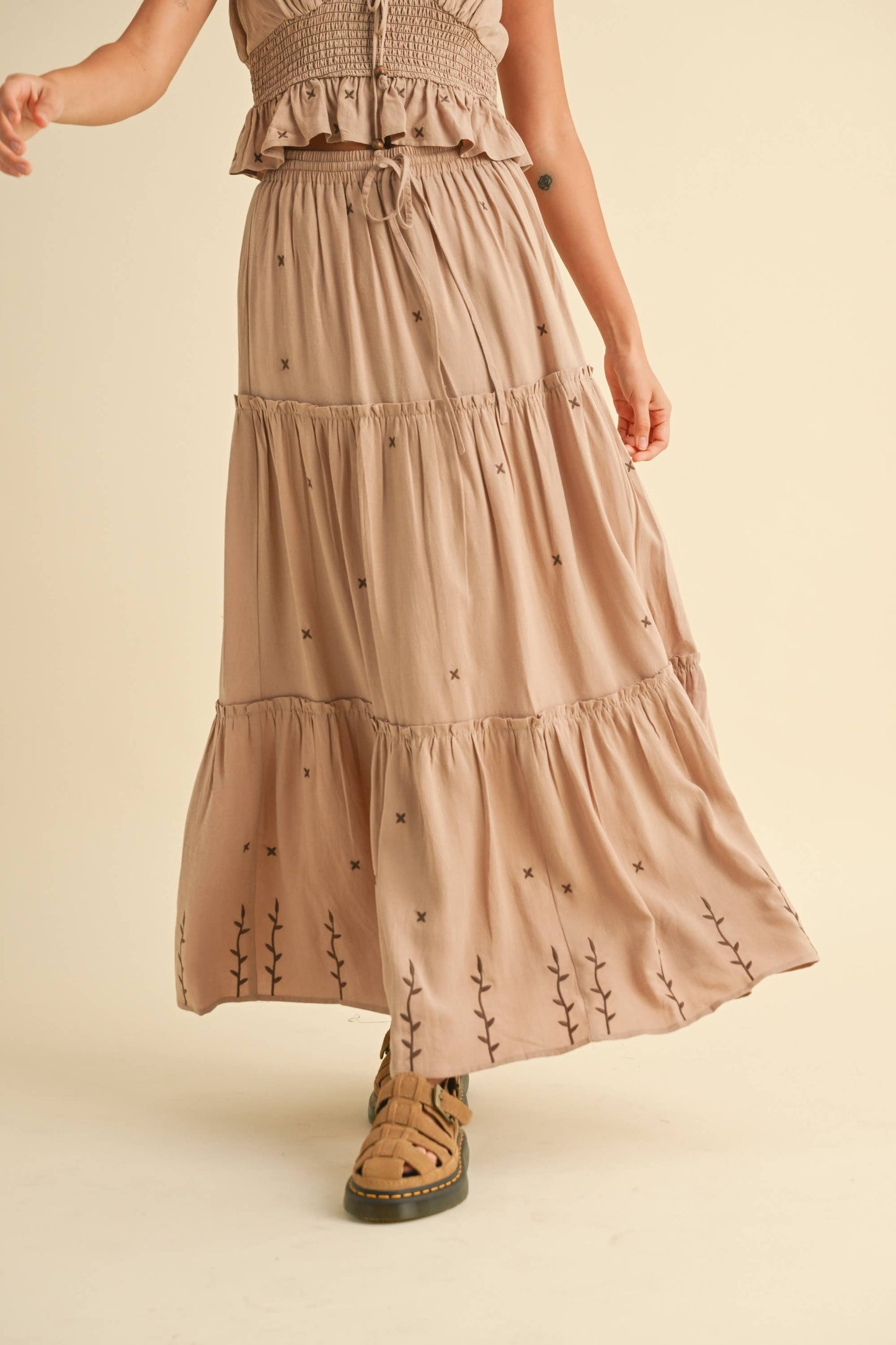 Embroidered Maxi Skirt 
