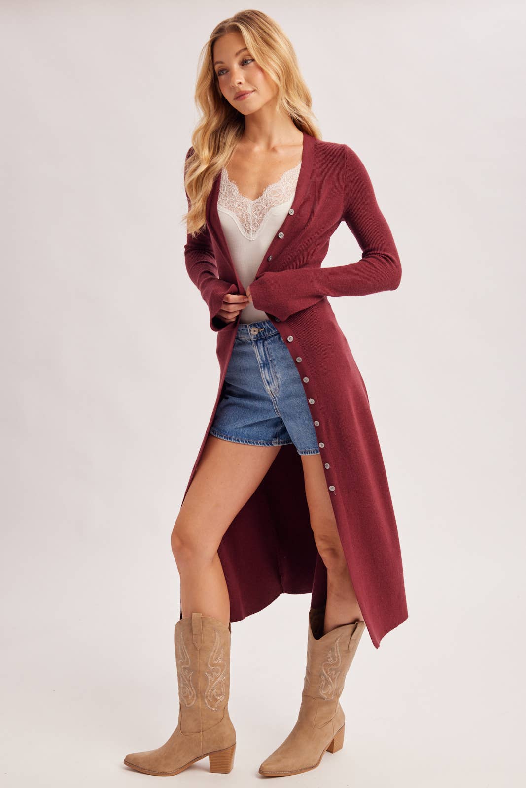 v-Neck Button Down Dress