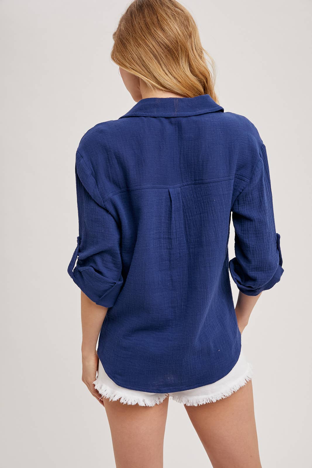 Navy Button Up 