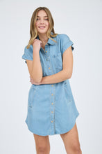 Load image into Gallery viewer, Collared Button Down Mini Dress
