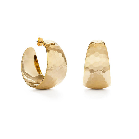 Large Vintage Hammered Hoops 