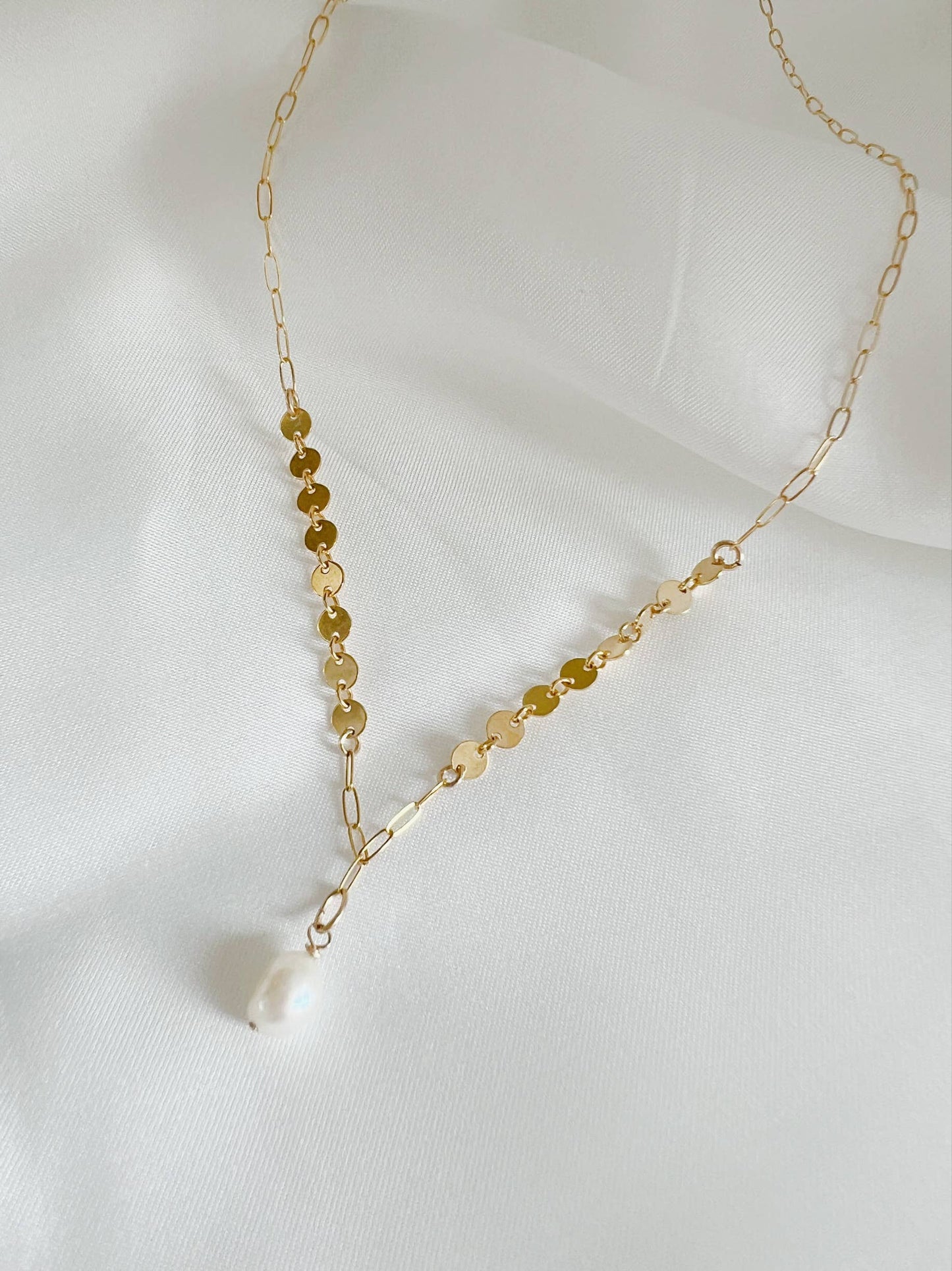 Koa Freshwater Pearl Necklace Gold Filled