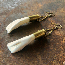 Load image into Gallery viewer, Buffalo Tooth White Shell Casing Earrings
