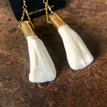 Load image into Gallery viewer, Buffalo Tooth White Shell Casing Earrings
