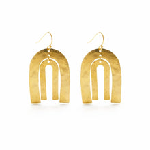 Load image into Gallery viewer, Brass Fan Leaf Earrings
