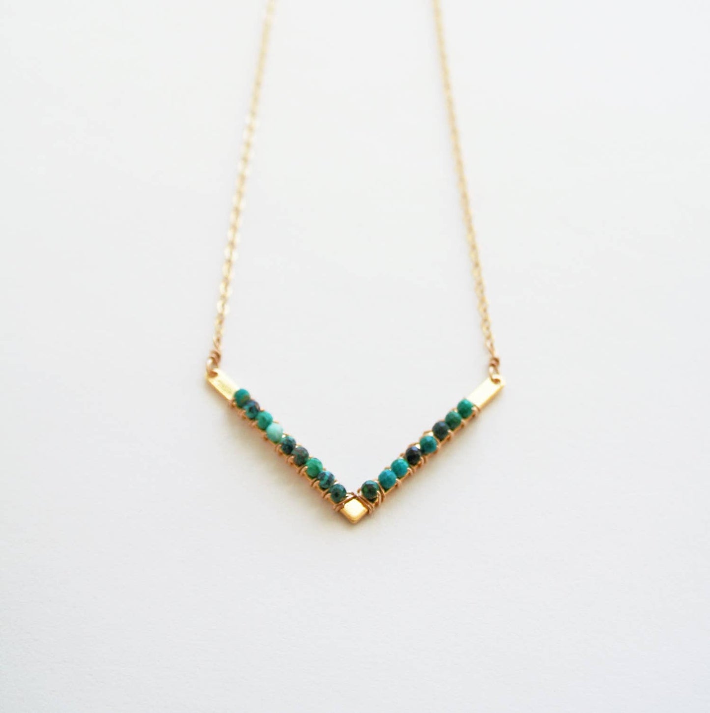 Turquoise Chevron Necklace | Summer Necklace