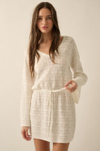 Load image into Gallery viewer, Crochet Drawstring Mini Dress Promesa
