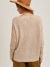 Load image into Gallery viewer, Oatmeal Sheer Loose-Fit Pullover
