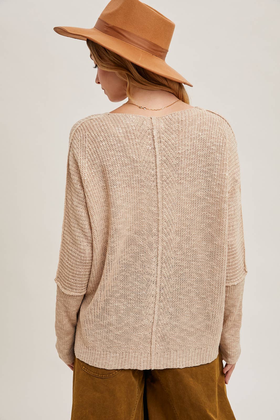 Sheer Loose Fit V-Neck Knit Sweater Pullover: