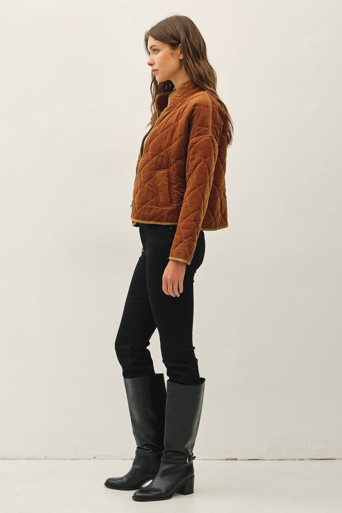 Quilted Corduroy Cropped Jacket