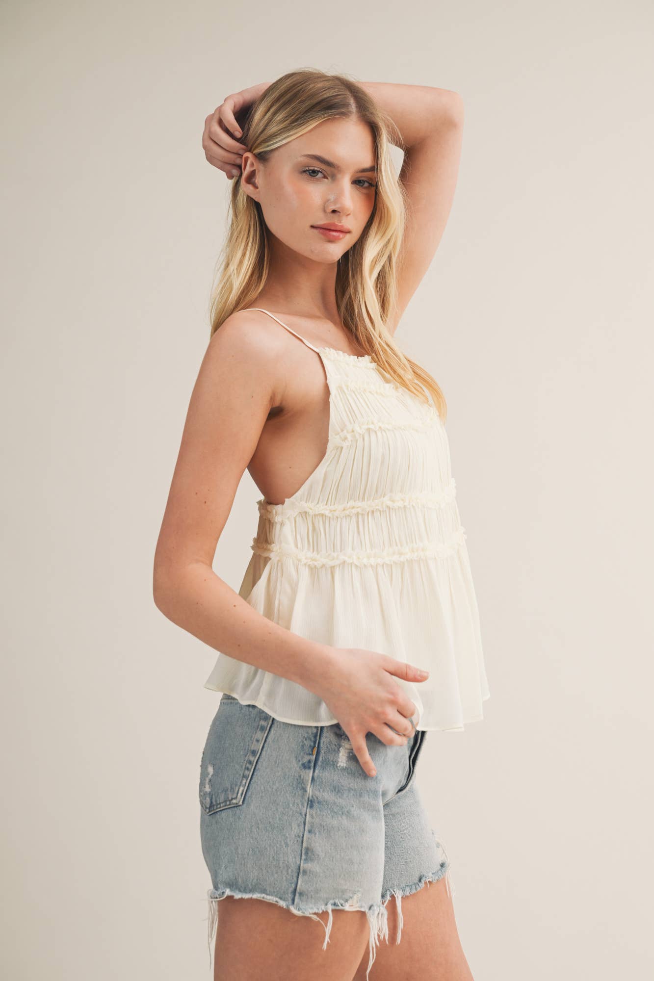 Tiered Ruffle Bodice Babydoll Cami