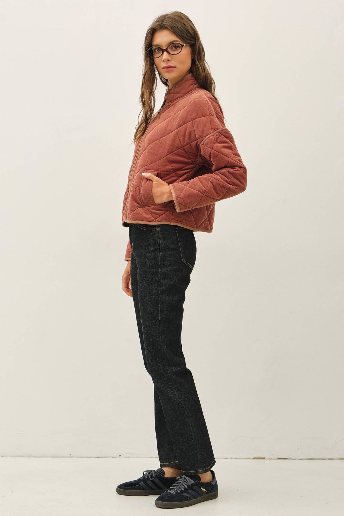 Quilted Corduroy Cropped Jacket