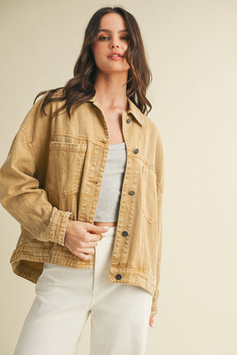 Back Pleated Jacket Mustard Seed