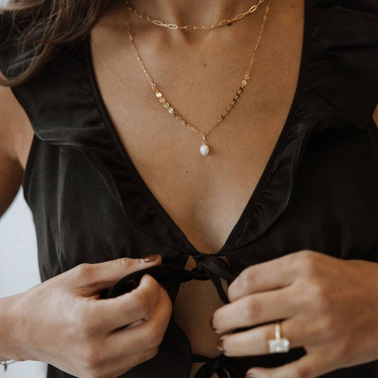 Koa Freshwater Pearl Necklace Gold Filled
