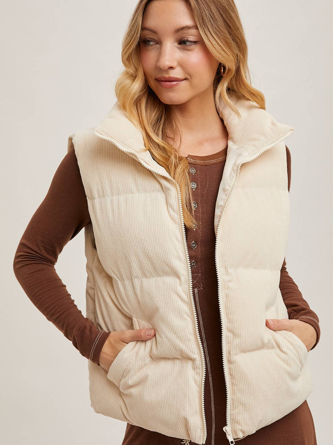 Ecru Corduroy Vest