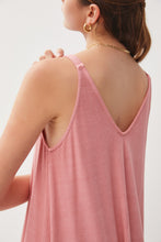 Load image into Gallery viewer, Coral Ribbed V-Neck Mini Dress

