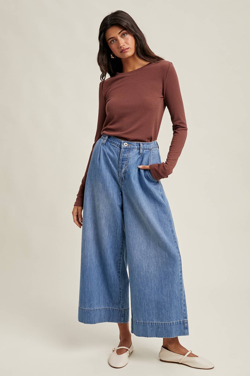 Espresso Round Neck Knit Top
