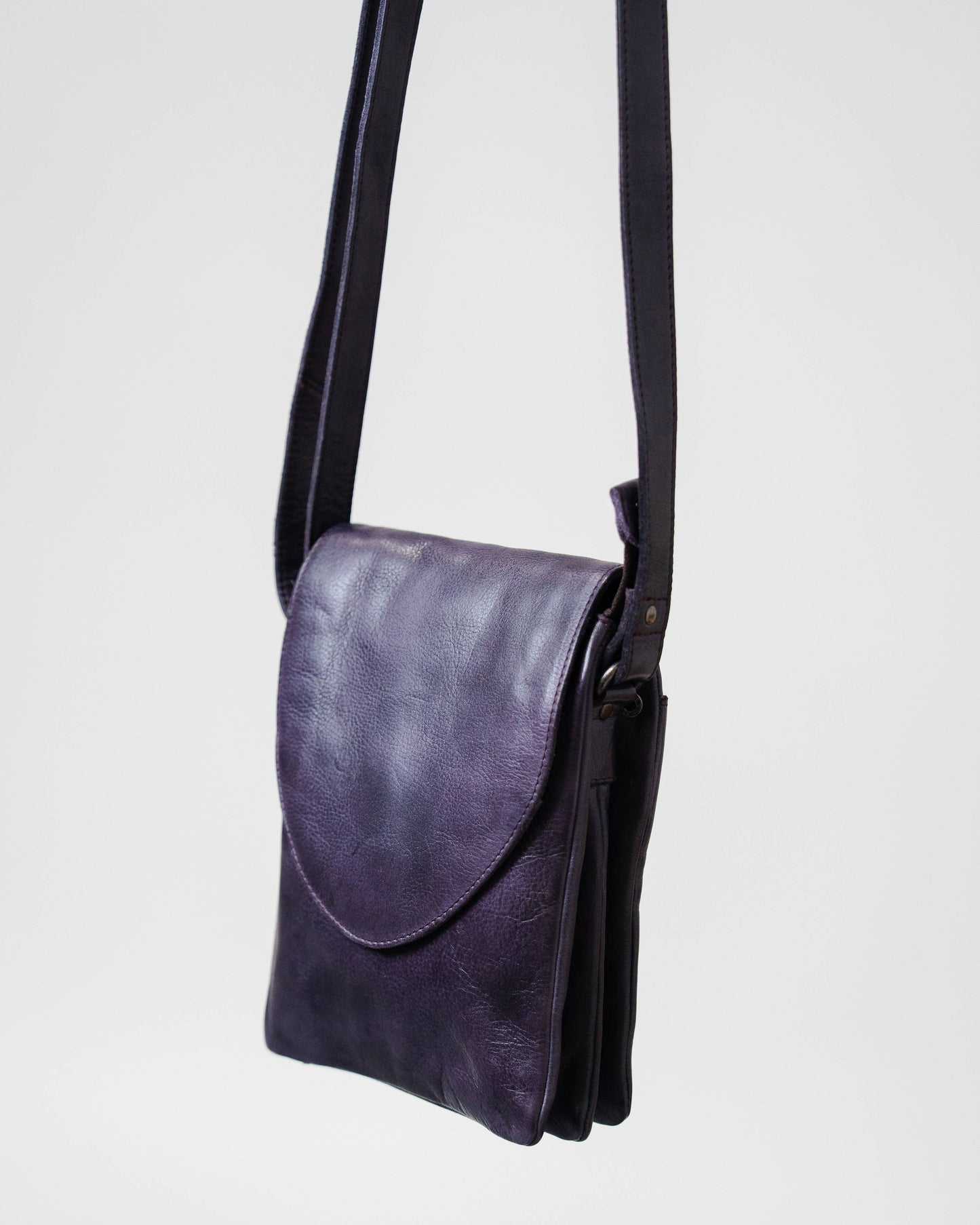 Pippa Handcrafted Leather Crossbody Bags: Denim